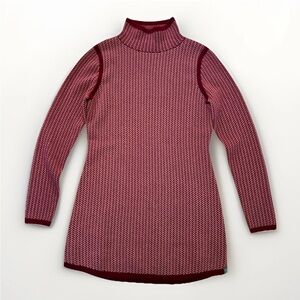 Title Nine Barra Tunic Sweater Small Merino Wool Blend Pullover Herringbone